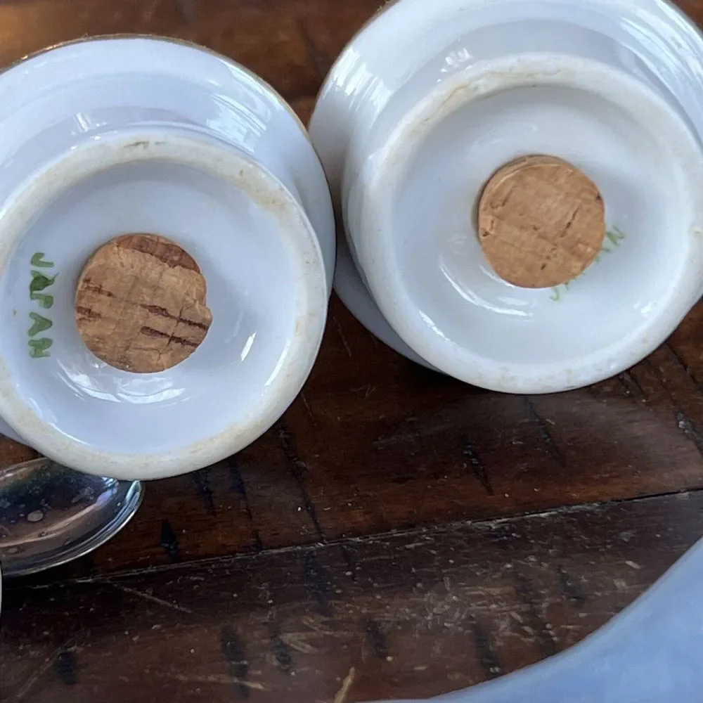 Vintage Lusterware Condiment Set Salt‎ Pepper Mustard Japan - Picture 12 of 14